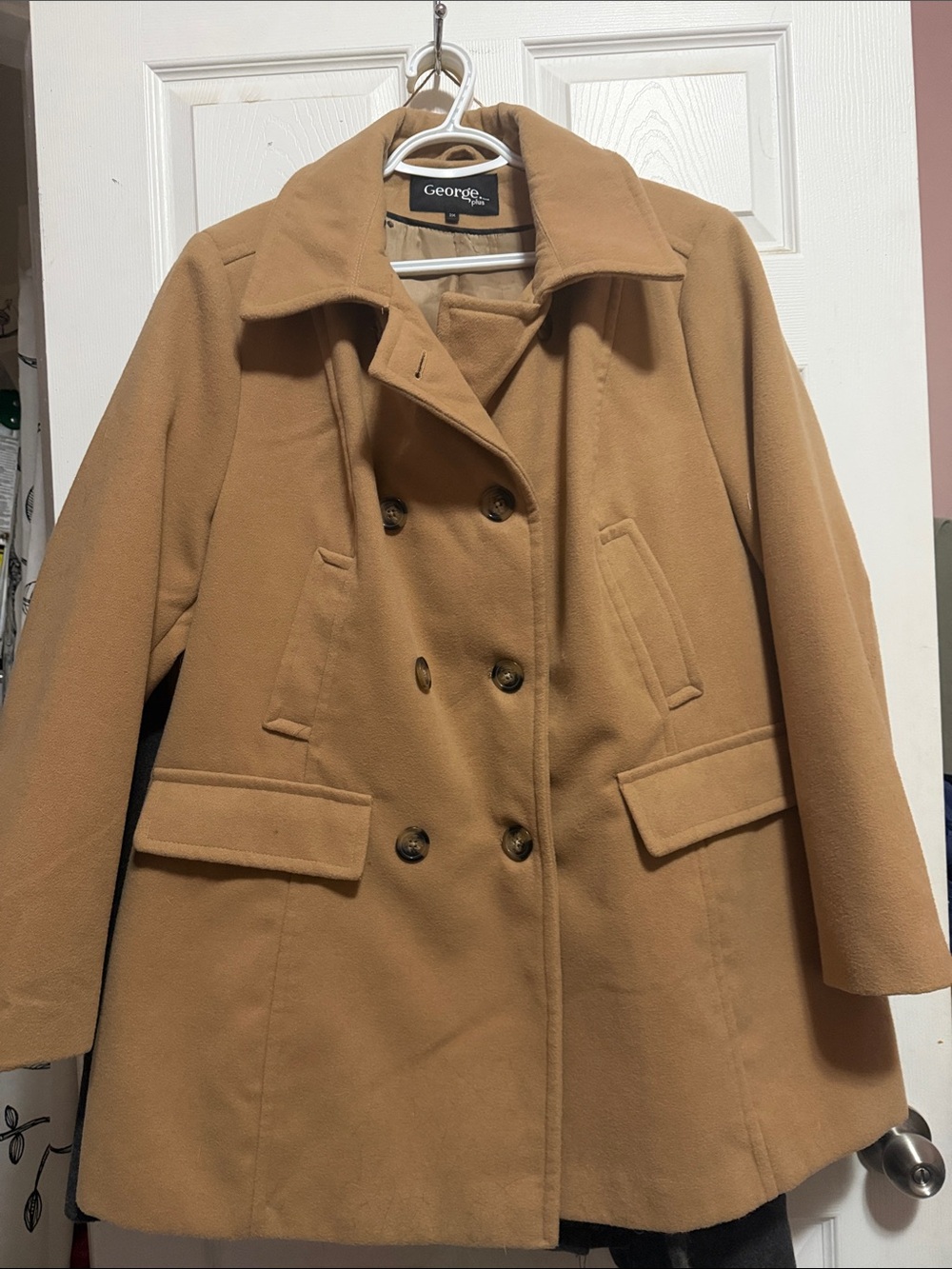 George Tan Double-Breasted Peacoat